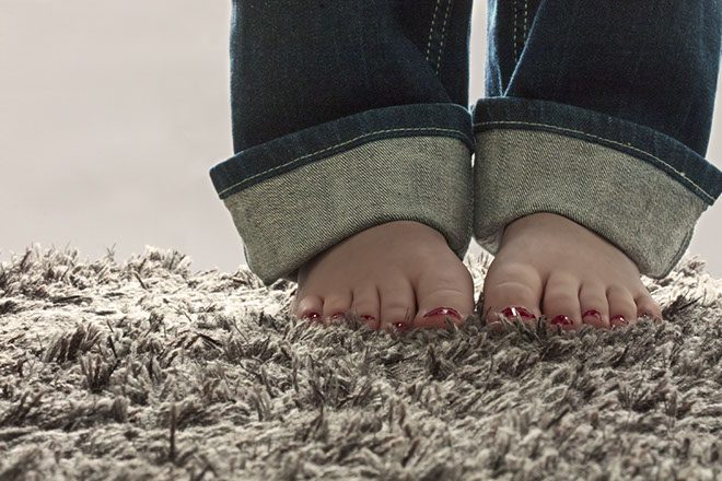 Bare feet on carpet